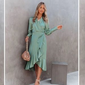 VICI Sage wrap dress